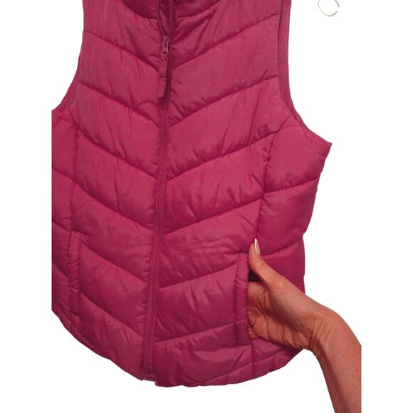 SO Puffer Vest Jrs Sz 18 Bright Pink Quilted Gorpcore Layer Sporty Barbiecore - Picture 3 of 11